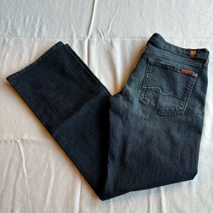 7 For All Mankind Women's Dark Blue Boot Cut Jeans